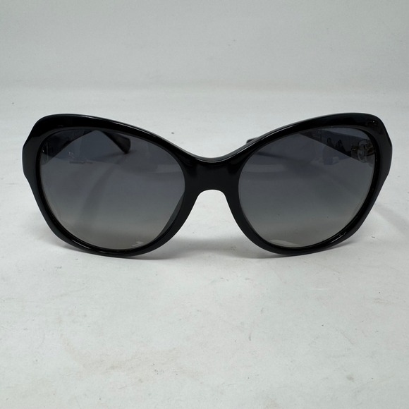 Dolce & Gabbana Accessories - Dolce & Gabbana DG4163P Black Polarized Butterfly Sunglasses Silver Logo 501/T3